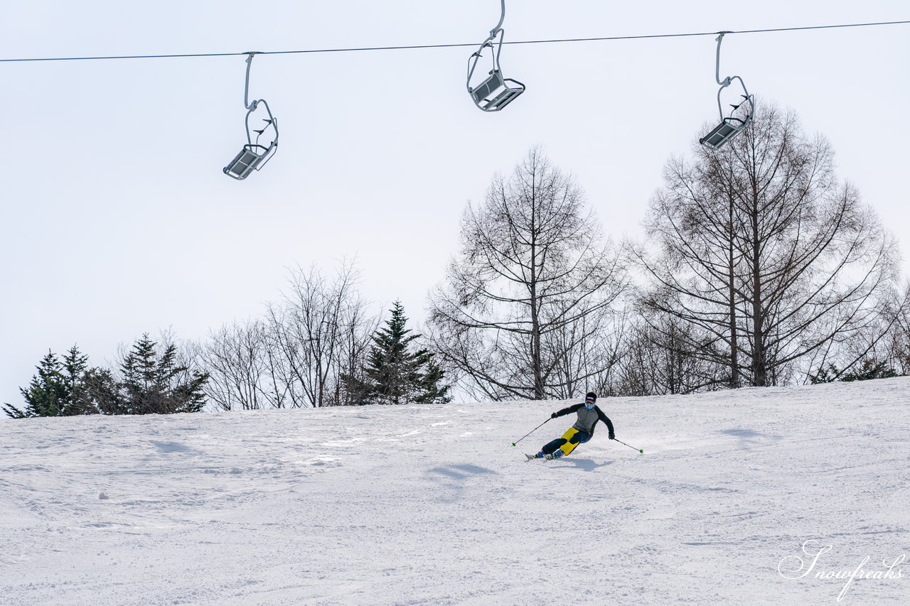 士別市日向スキー場　本当に明日でシーズン終了？！積雪たっぷり春雪セッション(^_-)-☆